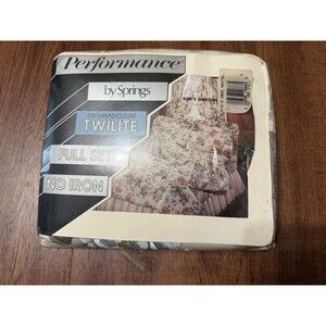 Vintage Performance by Springs Percale Full Sheet Kims Garden Floral Print NEW!